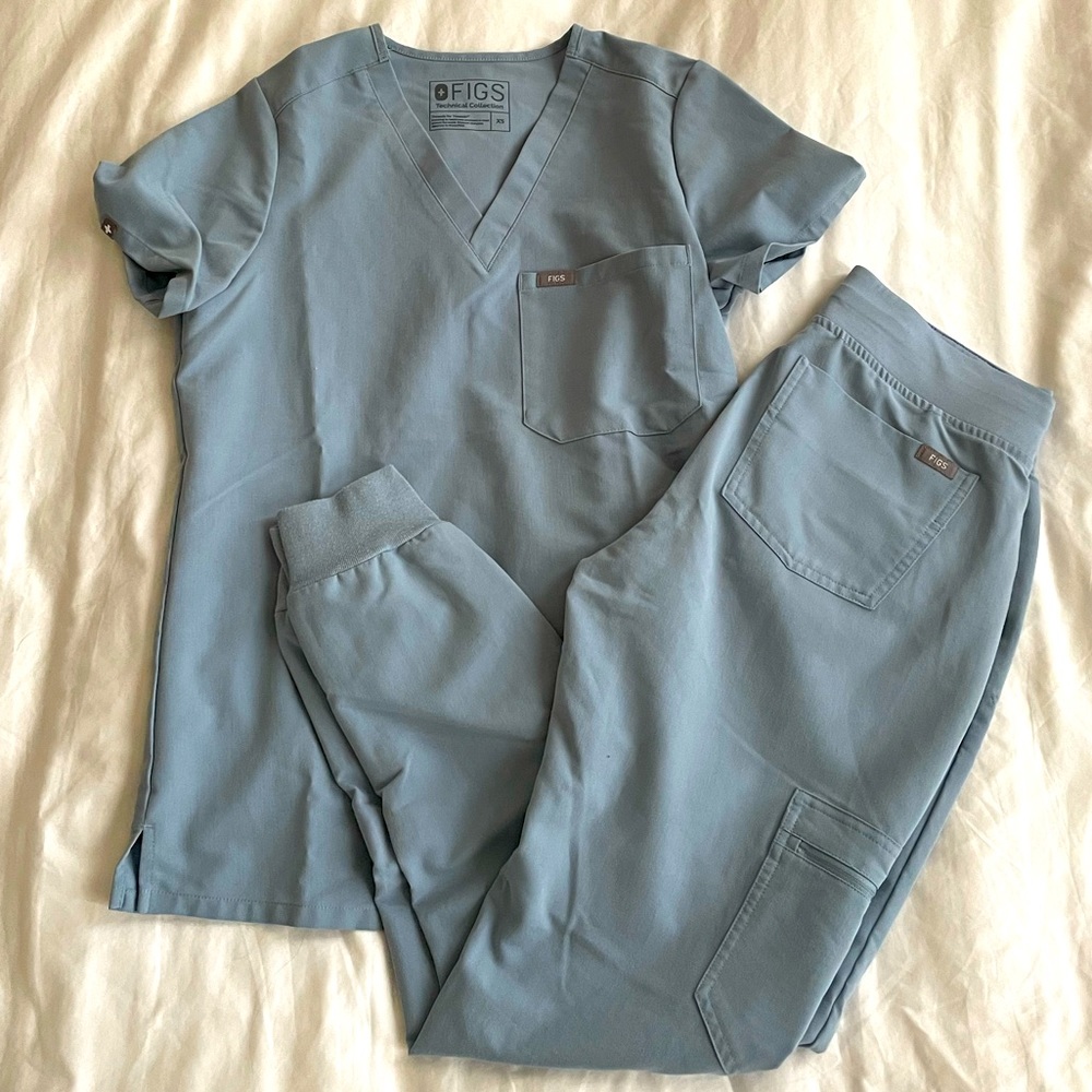 Dusty Blue Figs Scrubs